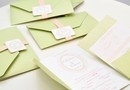 Invitatie de Nunta " Royal Mint " -verde menta, accente de somon / designer Corina Matei, acum si pe www.c-store.ro