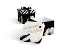 Invitatie de nunta tip cutie " Anemona " - negru, gold | graphic designer Corina Matei