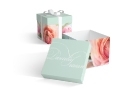 Invitatie de nunta tip cutie " Pastel " - verde menta, somon, alb | graphic designer Corina Matei